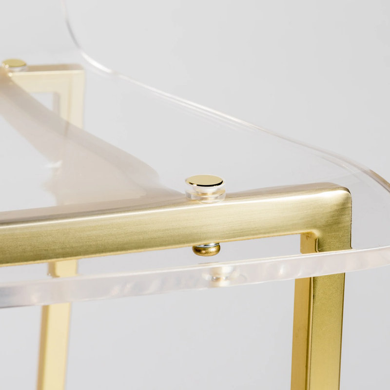 Tabouret transparent doré