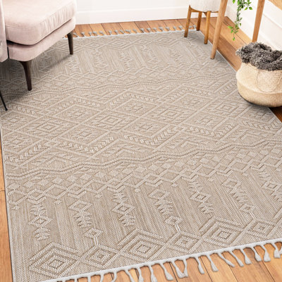 Tapis tissé 4 x 6, décor traditionnel naturel, teint, sans perte de poils, animal de compagnie, décoration de chambre d'enfant à poils moyens de 0,29 pouce, coffre-fort,