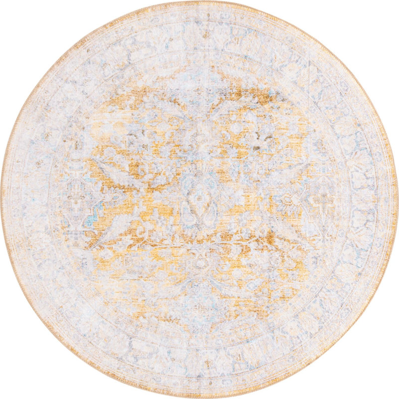 Saphira Chenille Oriental Indoor Rug, Round 5'