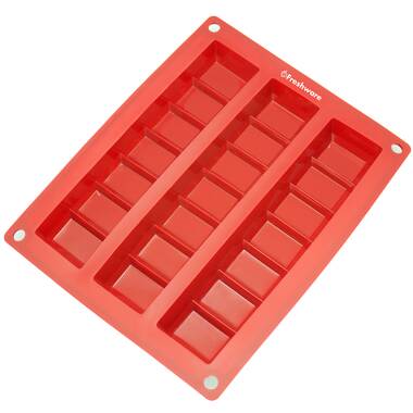 Freshware 12-Cavity Silicone Mini Heart and Soap Mold - Red
