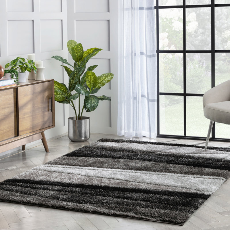 San Francisco Geometric Shag Area Rug, Rectangle 120 x 160cm