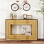 Console Modern Contrast moderne avec structure en bois stratifié et plateau noir