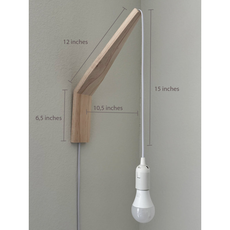 Applique en bois + abat-jour globe, Globe