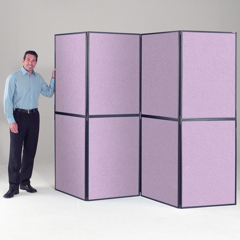BusyFold Free-Standing Bulletin Board 220cm H x 280cm W, Lilac