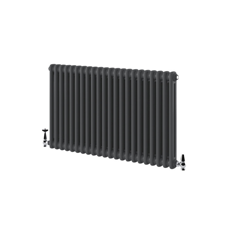 Uxbridge Horizontal Traditional Colosseum Radiator, Anthracite, 600mm H x 1010mm W x 70mm D