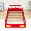 Lit plateforme simple en bois avec rails de sécurité, rangement intégré, conception en forme de voiture-1740942767