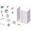Porte de douche sans cadre l 56 po x H 76 po sans tampon-63603311