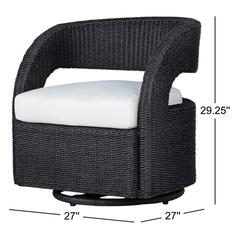 Hawkins Outdoor Swivel Lounge Chair, Vintage Coal