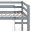 Lit mezzanine double avec échelle et garde-corps, cadre de lit bas avec espace de rangement, cadre de lit mezzanine en bois d'hévéa pour enfants adolescents-47599196