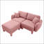 Canapé modulaire en tissu 2 places avec accoudoirs en forme de coquille et repose-pieds cylindrique amovible en tissu Boucle-2005909477