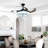 Hamite 43" Crystal Ceiling Fan with LED Lights & Bluetooth Speaker | Retractable Blades, Remote Control, RGB Color Changing Fan Light for Bedroom, Living Room & Office