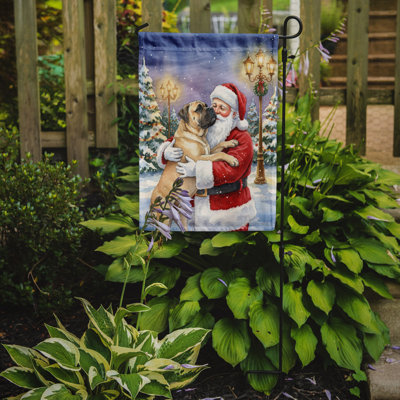 Bullmastiff with Santa Claus Garden Flag