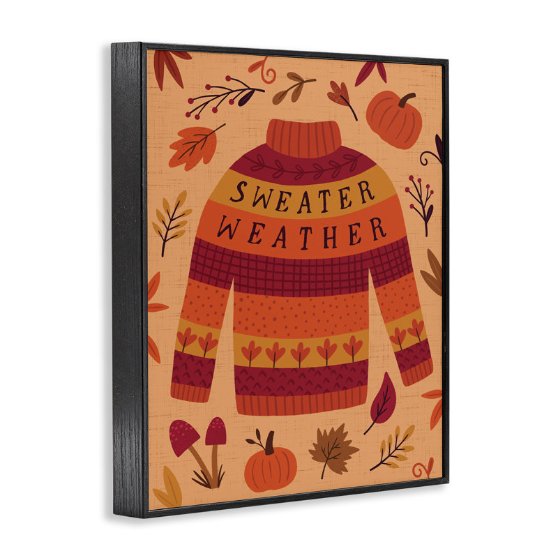  Sweat Weather Cozy Fall, estampe numérique par Nina Seven, H 20 po x l 16 po, Giclée encadrée noir minuit