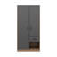 Amoire 2 tiroirs Alder avec 2 armoires, 2 tringles et 4 tablettes
