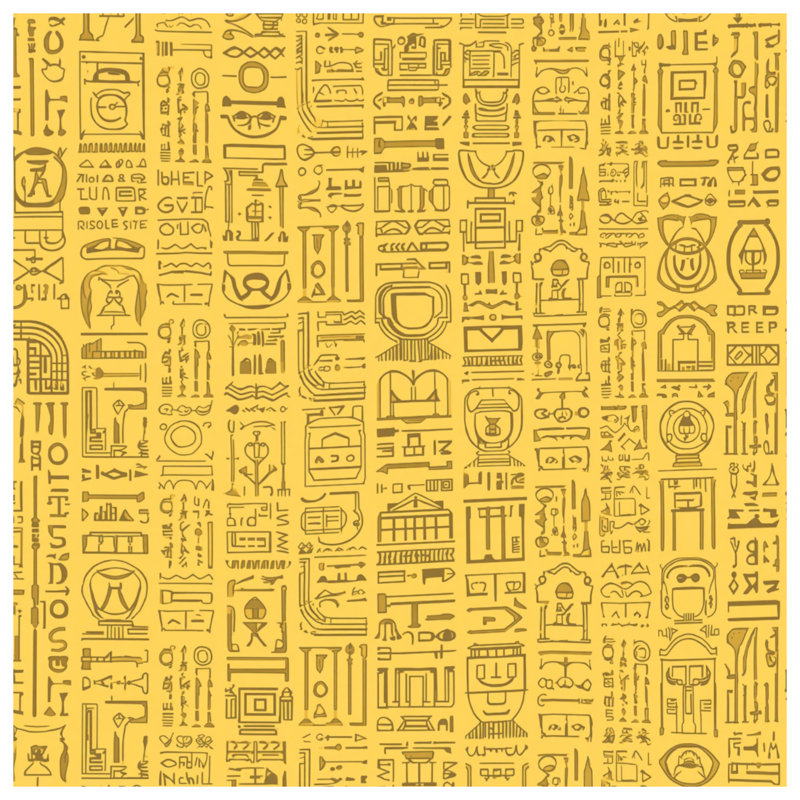 Rideaux Hiéroglyphes Symbols, 50 po x 80 po - 1 panneau, Blocage