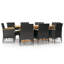 Branigans 8 - Person Solid Wood Patio Dining Set Rectangular Table with Cushions Included-425661715-425661716