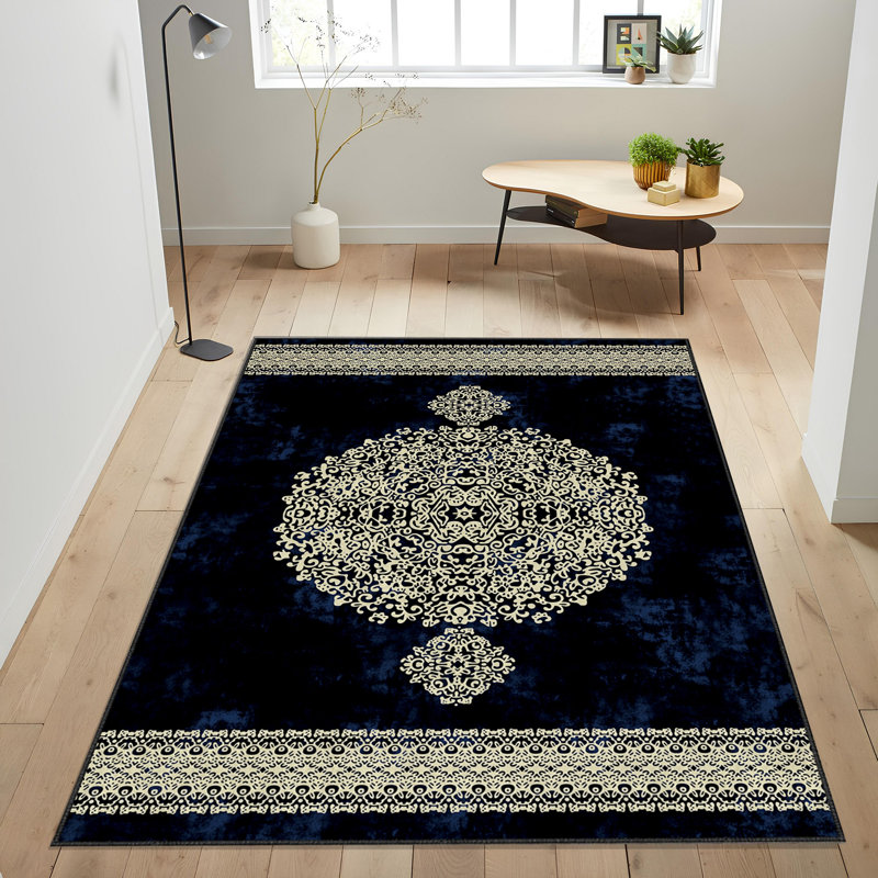 Tapis tissé doux, 100% polyester, 31,5 po x 55,1 po | 740 g / m², feutre antidérapant, lavable à la machine | Hauteur des poils courts: 0,16 po, parfait pour le salon, la chambre à coucher et la salle à manger