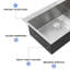 Évier polyvalent en acier inoxydable à robinet rétractable, parfait pour les cuisines modernes