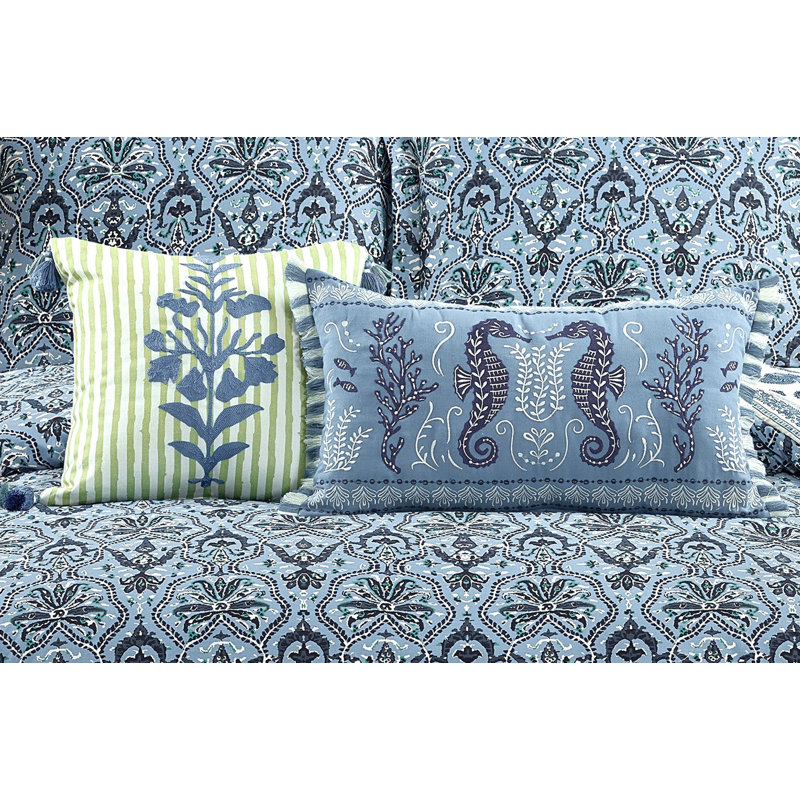 Coussin décoratif à rayures Hamilton Crewel