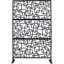 Paravent élégant de 193 cm de haut et 122 cm de large, idéal pour terrasse, patio ou bureau. Couleur rouille. Clôture métallique autoportante. Embellit les espaces extérieurs et intérieurs, y compris les balcons.