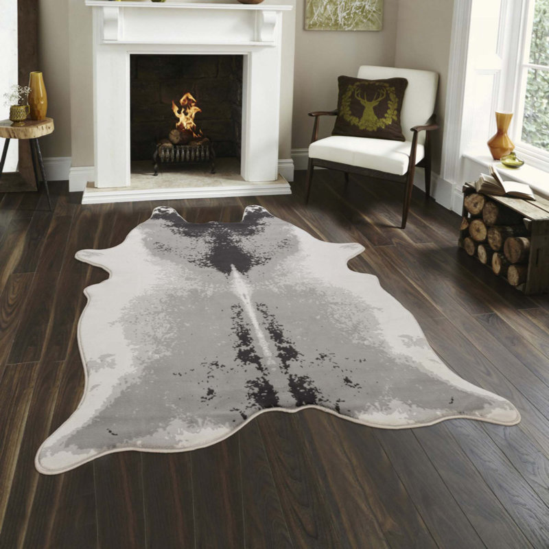 Tapis luxueux en cuir de vache, durable et résistant aux taches pour les intérieurs rustiques modernes