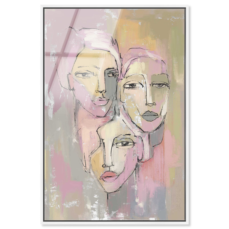 Three Beauties High-Gloss Frameless Acrylic Glass Wall Art Abstract Print by Oliver Gal, Ready to Hang, 10 x 15, 16"H x 11"W