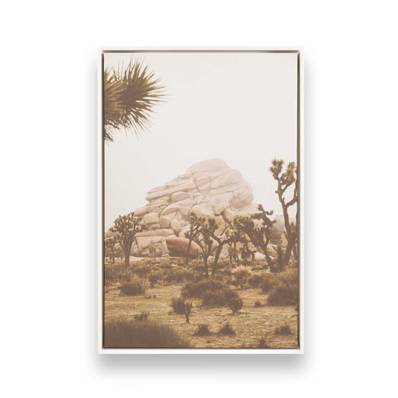 Joshua Tree Vista, reproduction sur toile, Cadre flottant blanc opaque, H 12,75 po x l 8,75 po x P 1,75 po