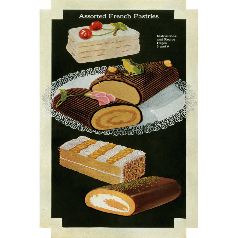 French Pastries I - Wrapped Canvas Painting, 46cm H x 30cm W x 3.8cm D