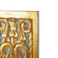 Décoration murale en bois fait à la main avec volutes arabesque et fond crème