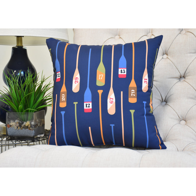 Housse et insert de coussin carré Nantucket, Bleu marine, 18 po x 18 po