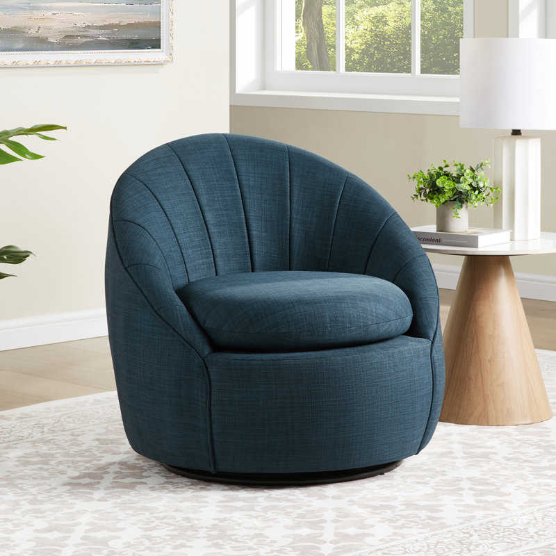 Bodie Swivel Accent Chair, Dark Blue