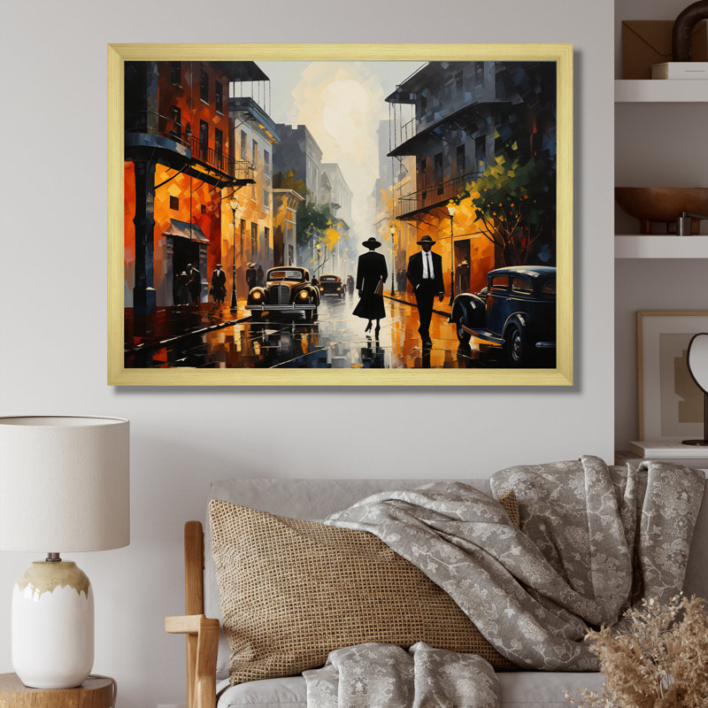 Jazz Harlem Renaissance VI - impression, H 30 po x l 40 po x P 1,5 po, Cadre doré simple