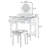 Compact Makeup Vanity Table With Reversible Mirror,Dressing Table Set With Stool,Space-Saving Beauty Station For Small Places,White