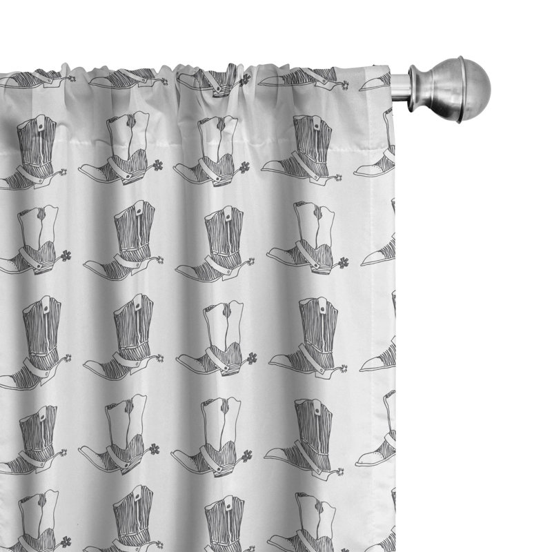 Western Simplistic Continuous Polka Semi-Sheer Rod Pocket Sliding Panels, 28" x 63"