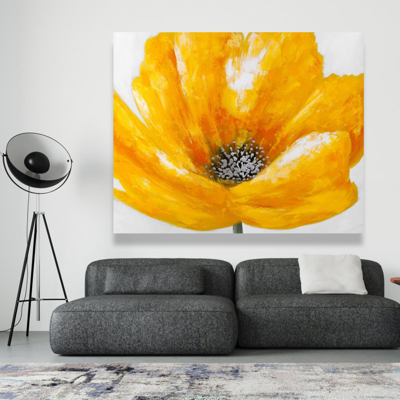 Beautiful Yellow Flower - Bedroom Yellow Canvas for Home Decor, 60" H x 48" W
