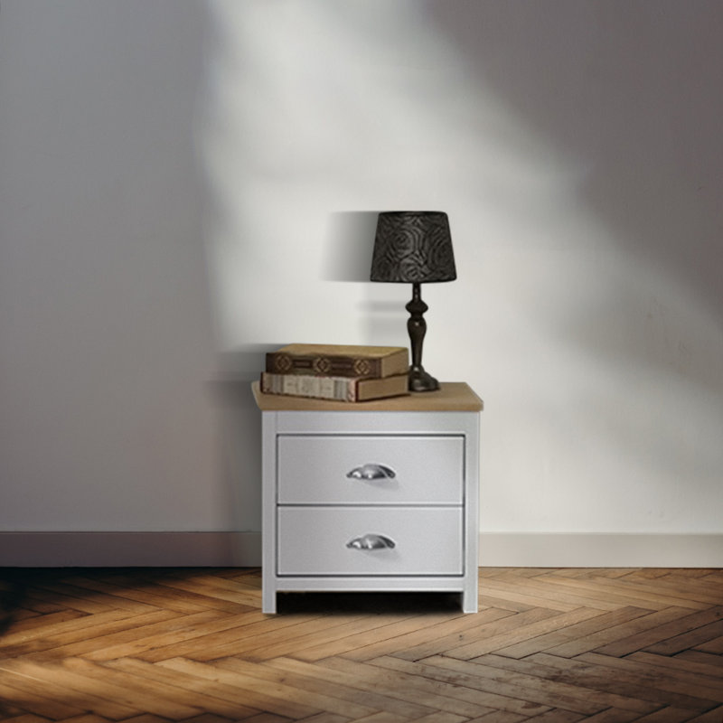 Fayte 48cm W Bedside Table, White