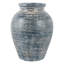 Élégant vase en terre cuite à fleurs avec finition patinée - forme classique parfaite pour la salle à manger - grand vase de table pour la décoration intérieure - bleu