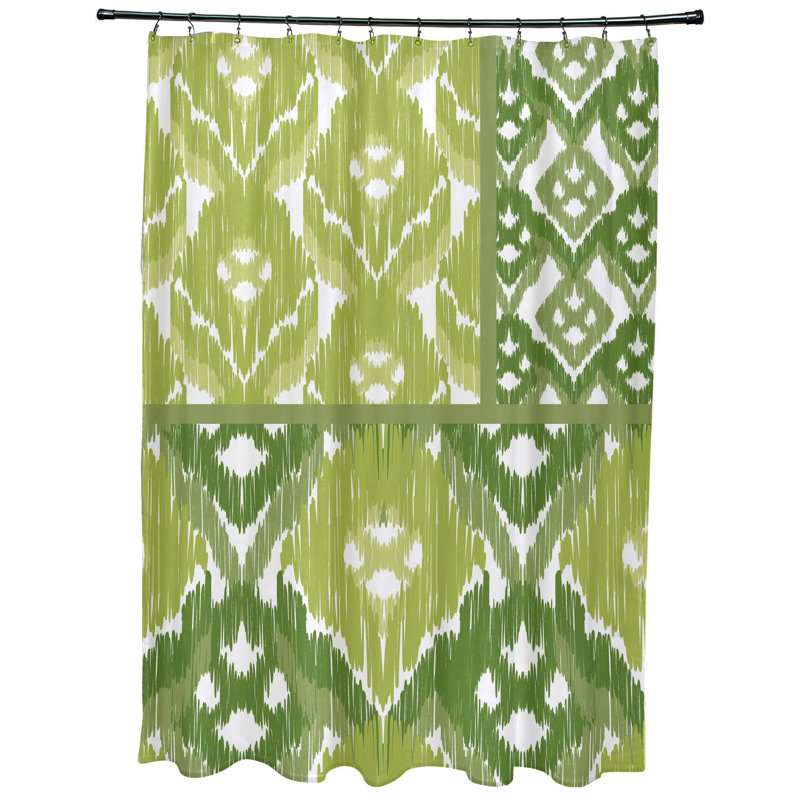 Rideau de douche simple à imprimé géométrique, Vert