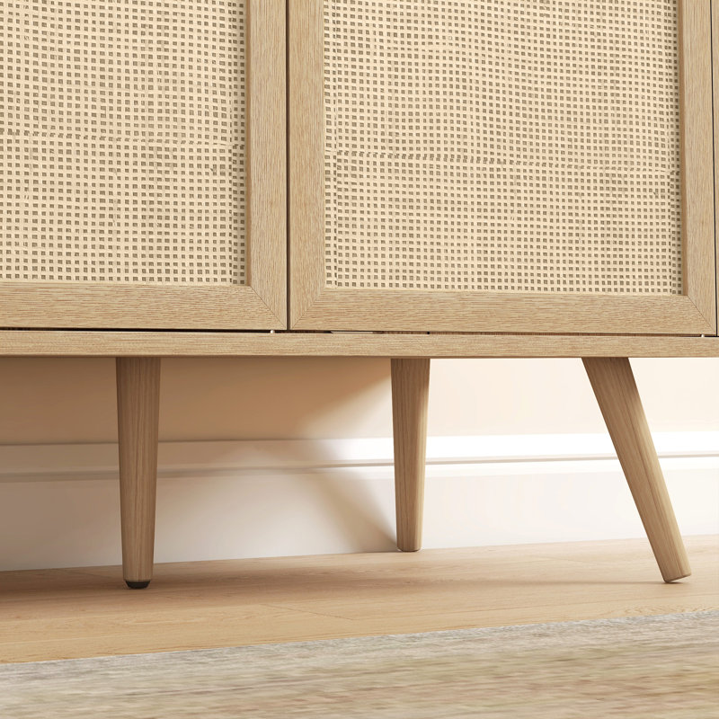 Sideboard Cabinet with Storage Drawers Adjustable Shelves,wood, White