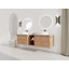 Meuble-lavabo mural avec lavabo d'art en céramique et tablettes de rangement, porte à fermeture en douceur-1479310894