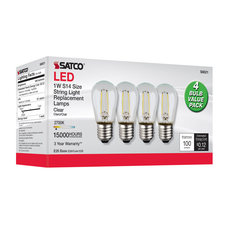 1 Watt Clear LED Bulb, 2700