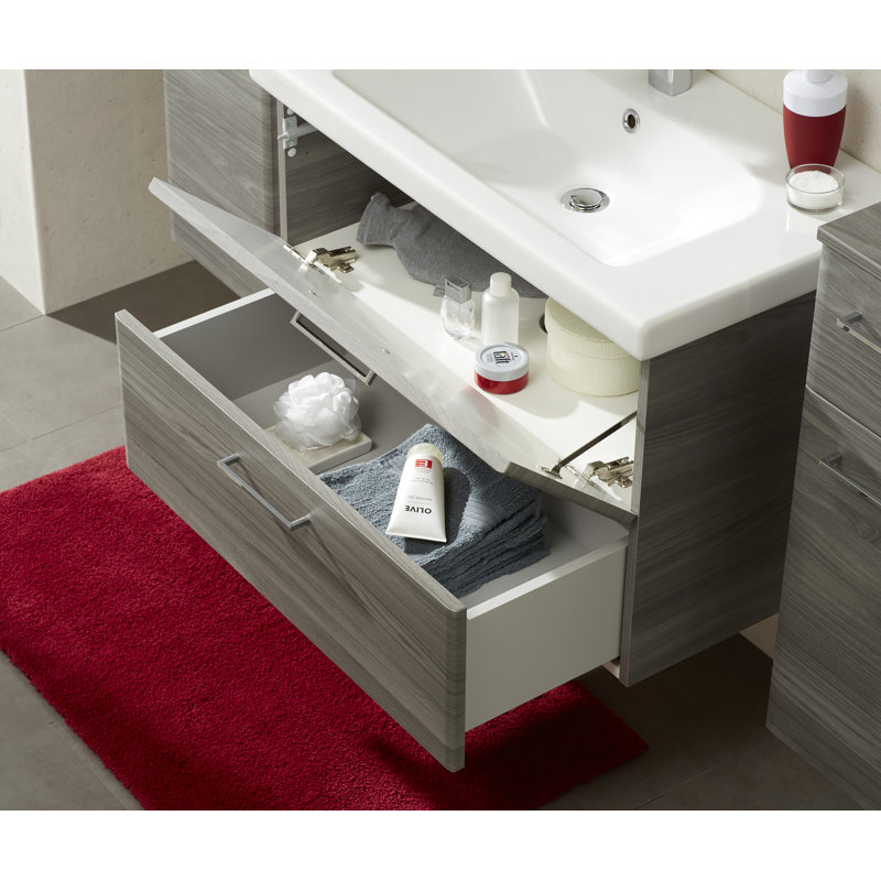 820mm Single Bathroom Vanity with Integrated Ceramic Basin