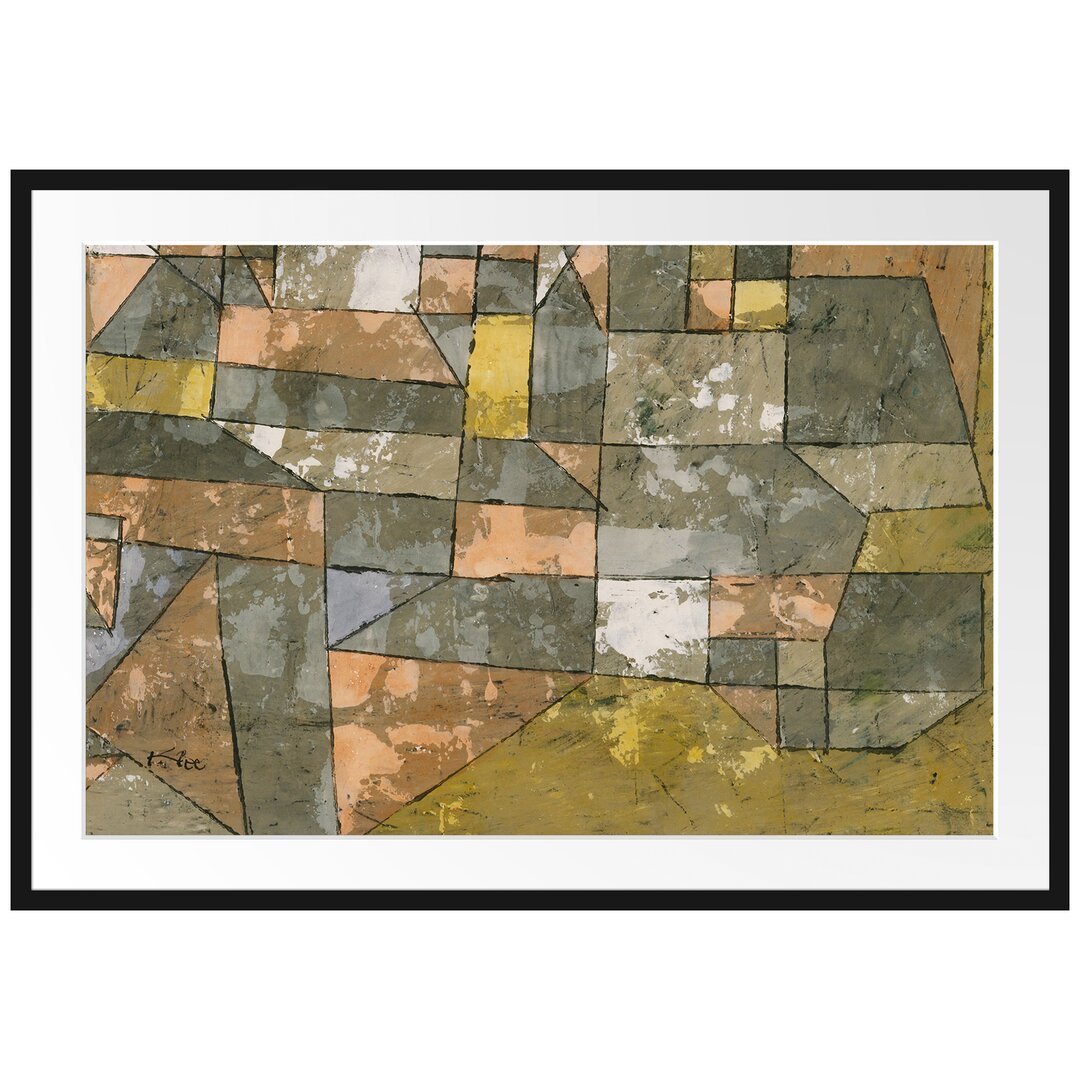 Paul Klee - Norddeutsche Stadt - Im Bilderrahmen Mit Galerie-Passepartout