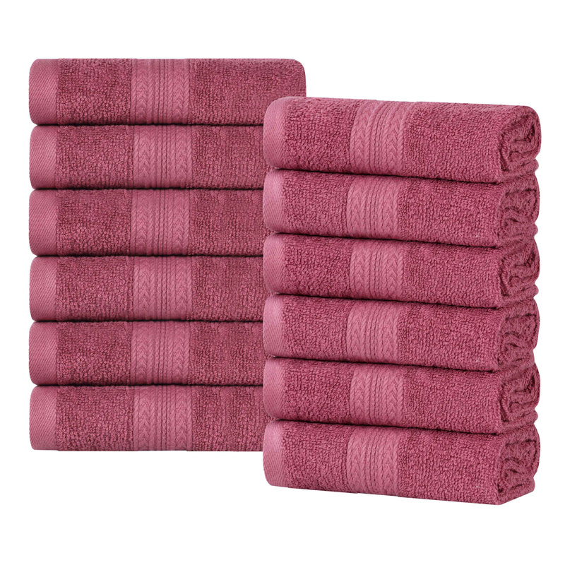 Ensemble de débarbouillettes et de débarbouillettes écologiques en coton massif 450 g / m² Simba, Bois de rose