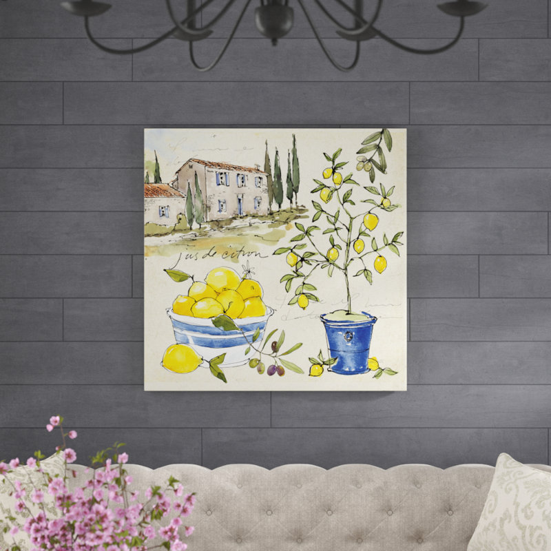 "Citron III" par Anne Tavoletti - reproduction d'art sur toile, H 36 po x l 36 po