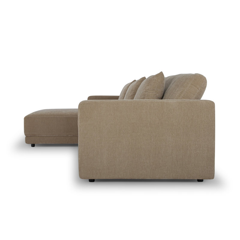 Canapé modulaire 2 pièces Kenji, Face à la droite, Chenille latte brun