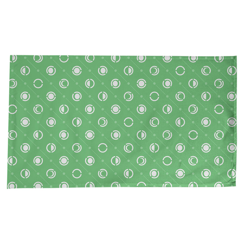 Classic Moon Phases Tablecloth, White/Green