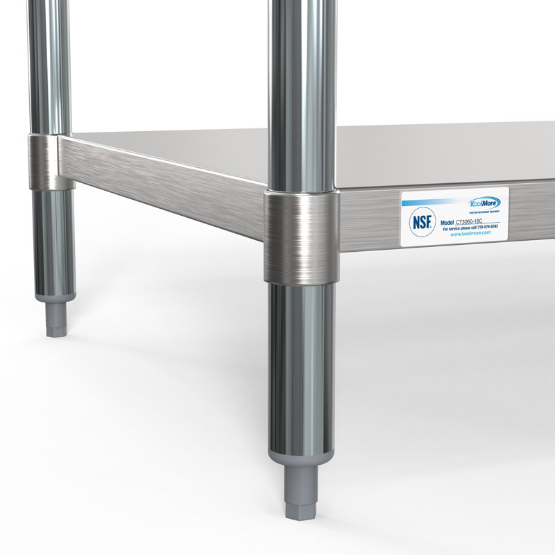 Établi à hauteur réglable en acier inoxydable, H 34 po x l 60 po x P 30 po