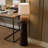Solid Wood Round Drink Table - Walnut Finish, Sculptural Pedestal Accent / Martini Table, No Assembly - Enteka