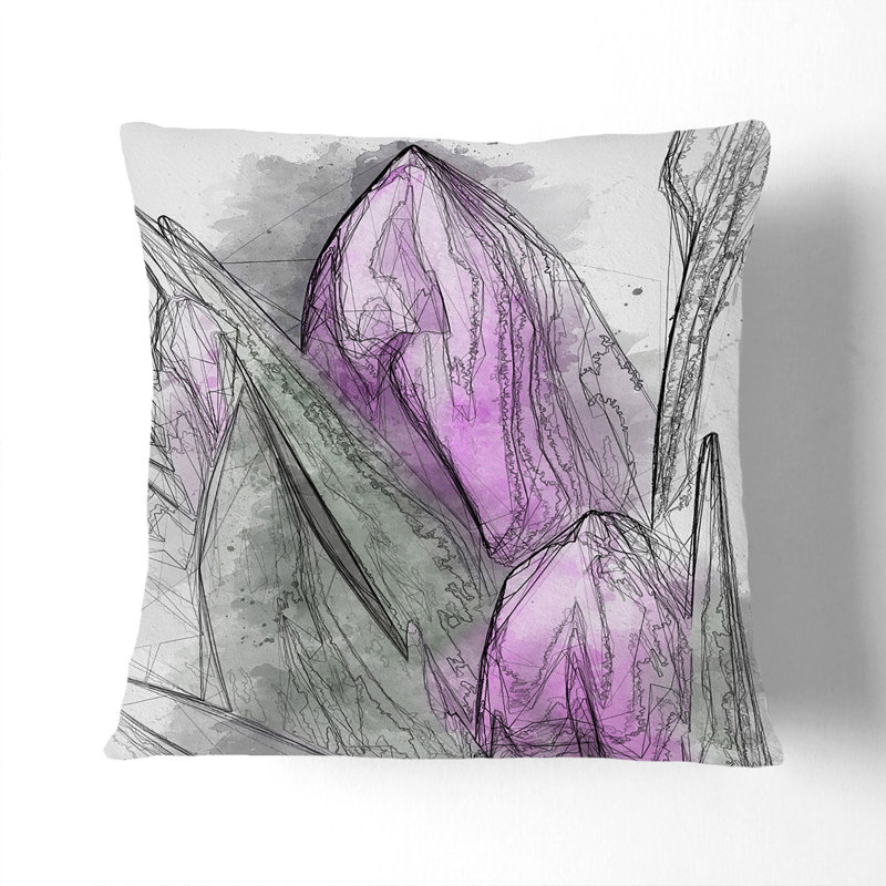 Abstract Square Cushion, 40cm H x 40cm W x 15cm D, White